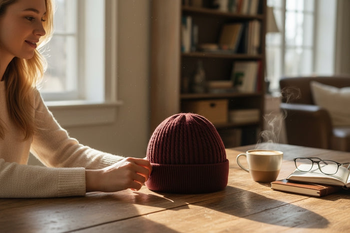 Men Wool Knitted Thermal Insulated Cold Winter Beanie hat 3.4 TOG – One Size Fit Most.