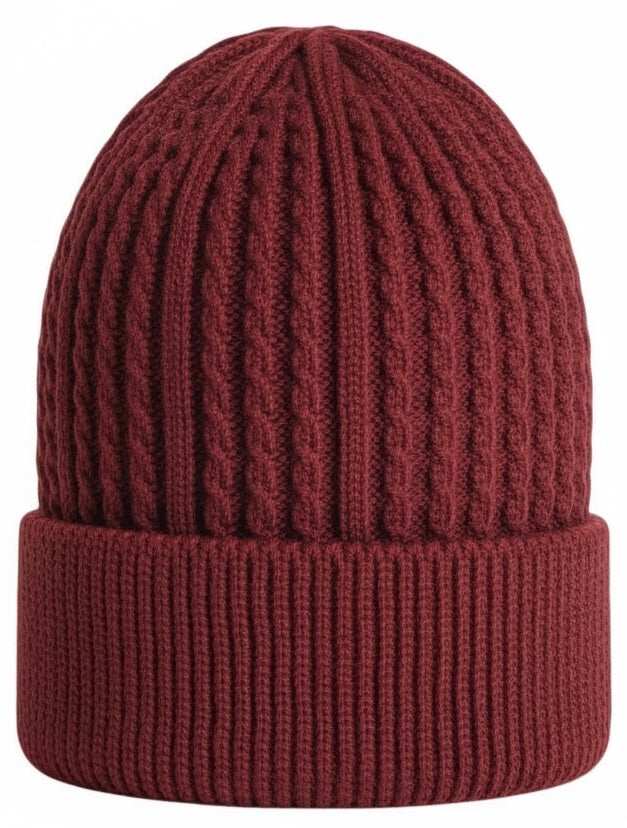 Men Wool Knitted Thermal Insulated Cold Winter Beanie hat 3.4 TOG – One Size Fit Most.