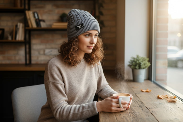 Men's Wool Knitted Thermal Insulated Cold Winter Beanie hat 3.4 TOG – One Size Fits Most.