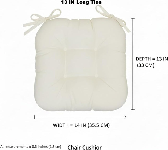 Thick Reversible Black Grapes Design Kitchen Chair Pads for Dining Chair, Set of 4, Soft and Comfortable Seat Cushions with Ties to be Secured to a Chair.