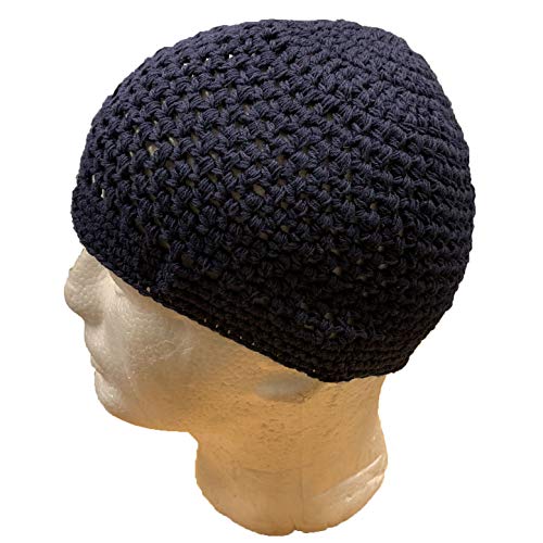 100% Cotton Knitted Stretchy Crochet Muslim Beanie Skull Caps for Men - One Size Fit Most.