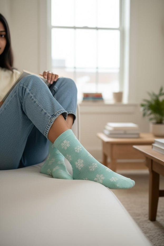 2 Pack Snow Design Women's Heated Sox Socks Thick Thermal Socks Keeps Feet Warmer Longer 2.3 TOG Heat Rating Size: 9-11..