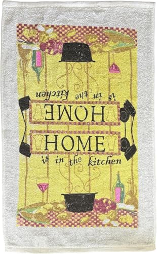 Set of 6, Home in The Kitchen Cooking Design Printed Cotton Kitchen Towels Highly Absorbent and Soaking up Water Quickly Size: 15 x 25 inch.