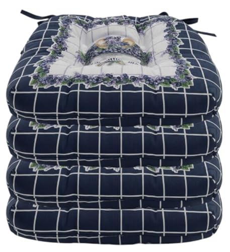 Thick Reversible Kitchen Chair Pads for Dining Chair, Set of 4, Soft and Comfortable Seat Cushions with Ties Size: 14 x 14 x 4 Inches.