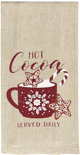 6 Pack Funny Christmas Kitchen Towels - Candy Canes, Hot Cocoa, Ho Ho Ho, Doxy Christmas, Merry Christmas, Let it Snow with Snowflax. Size: 15” x 25".