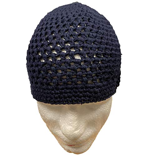 100% Cotton Knitted Stretchy Crochet Muslim Beanie Skull Caps for Men - One Size Fit Most.