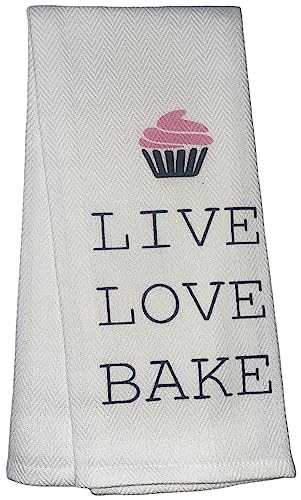 5 Pcs 100% Cotton Funny Quote Herringbone Pattern Flour Sack Kitchen Towels Dish Towels/Dishcloths for Housewarming Gifts Size: 16 x 28 Inch