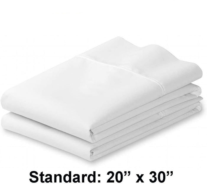 White Standard / Queen Pillowcases Set of 12, Percale Heavy Quality Pillowcase with 180 Thread Count, Elegant Double Stitched Tailoring Pillowcases Size: 20 x 30 Inch.