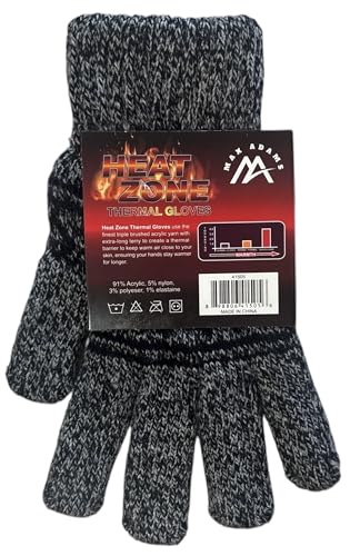 2 Pack Men's Cold Winter Weather heated Knitted Thermal Gloves, 3.2 TOG.