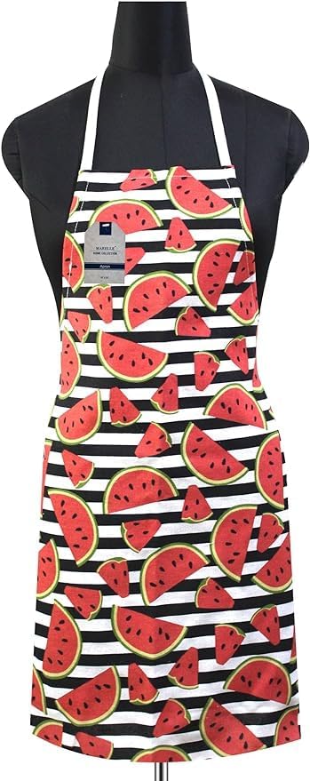 100% Cotton Watermelon Pompom Design Kitchen Towels and matching apron Size: 16 x 28 Inch. Perfect Gift for Wedding, Baby Shower, Home Décor.
