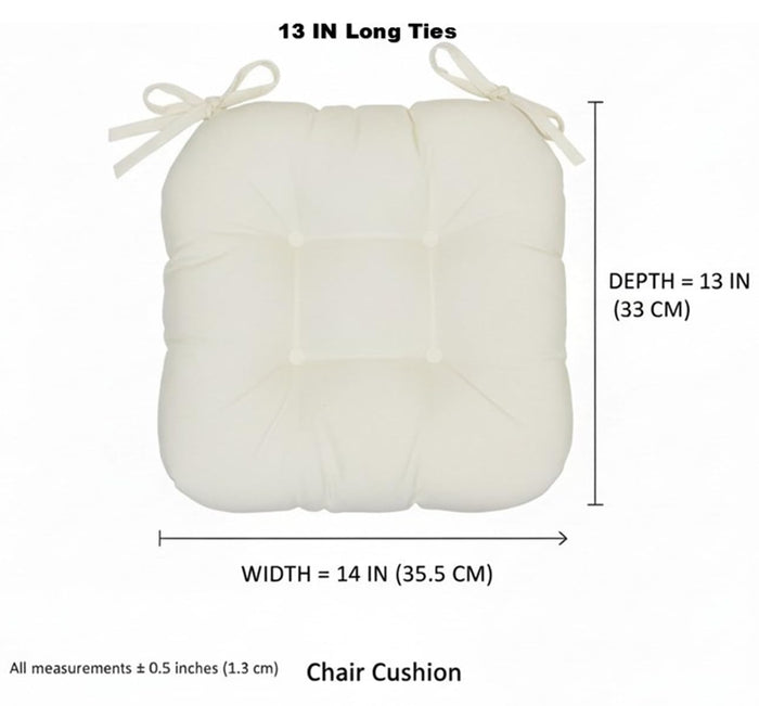 Thick Reversible Fall Leaves Design Kitchen Chair Pads for Dining Chair, Set of 4, Soft and Comfortable Seat Cushions with Ties to be Secured to a Chair.