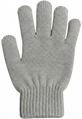 Winter Thermal Knitted Gloves for Women, 2 Pairs, 3.2 TOG Rating, Lining Warm Gloves for Cold Winter, Hand Protection. (Light Grey)