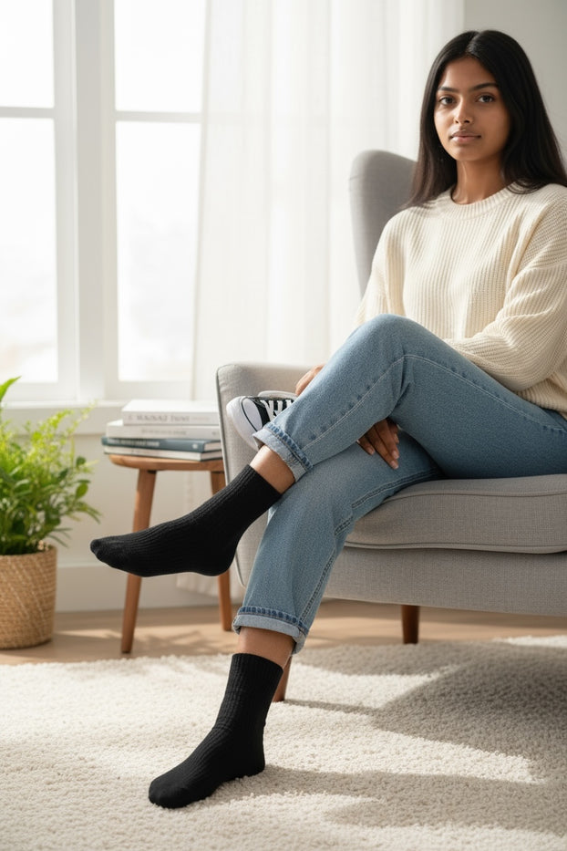 2 Pair, Men's Heated Sox Socks Thick Thermal Socks Keeps Feet Warmer Longer 3.1 TOG heat rating.Size: 10-13.