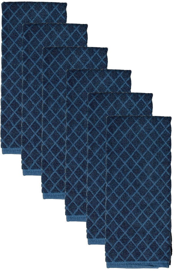 Kitchen Towels, 6 Pack, Diamond Terry Kitchen Dish Towels, 400 GSM, Soft and Highly Absorbent, Machine Washable Size: 16 x 28 Inches.