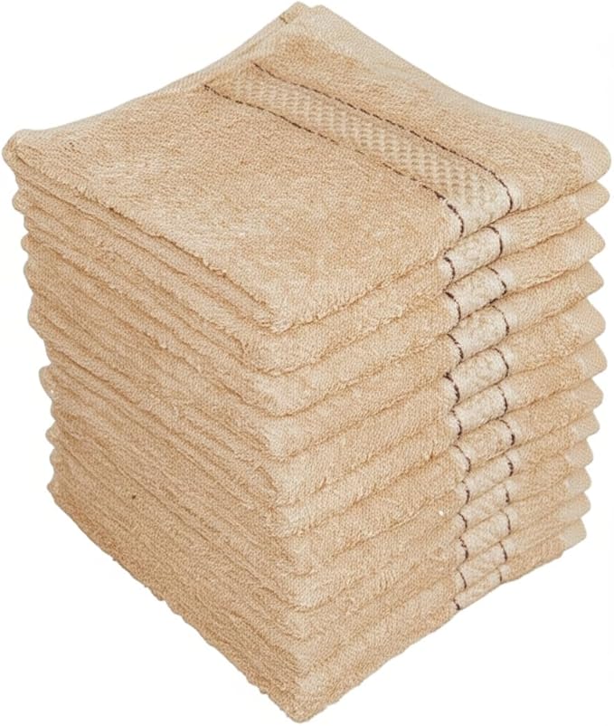 Washcloths, 12 Pack, 100% Cotton Wash Cloths for Body and Face, Design to exfoliate Your Hands, Extra Soft and Absorbent Machine Washable Size: 12 x 12 Inch. (Grey)