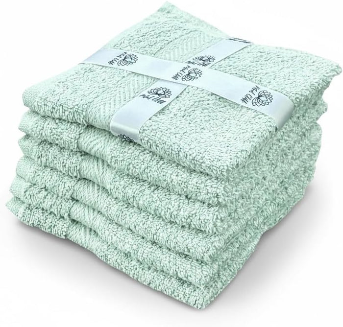 Super Soft 570 GSM Luxury Cotton Face Towel/Washcloths Set of 6, 100% Cotton Zero Twist Ring-Spun Heavyweight, Super Absorbent Wash Cloths – Designed for Exfoliation, Comfort, and Durability.
