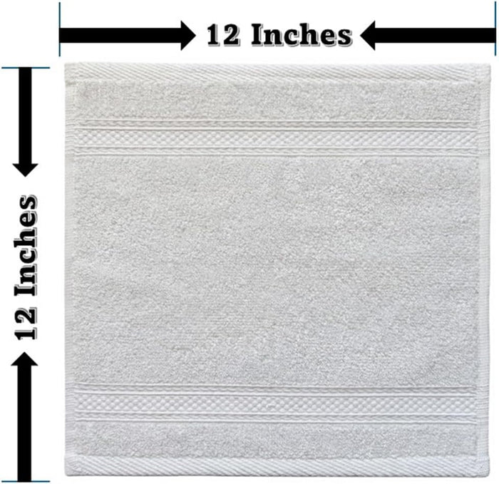 Washcloths, 12 Pack, 100% Ring Spun Cotton Wash Cloths for Body and Face, Design to exfoliate Your Hands, Extra Soft and Absorbent Machine Washable Size: 12 x 12 Inch.