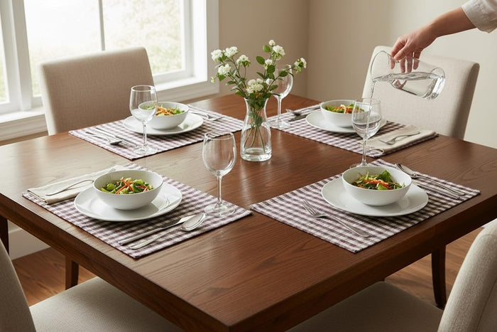 Farmhouse Buffalo Plaid Set of 4, Cotton Placemats for Kitchen Dining Table Mats, Easy to Clean, Machine Washable. Size: 13" x 19".