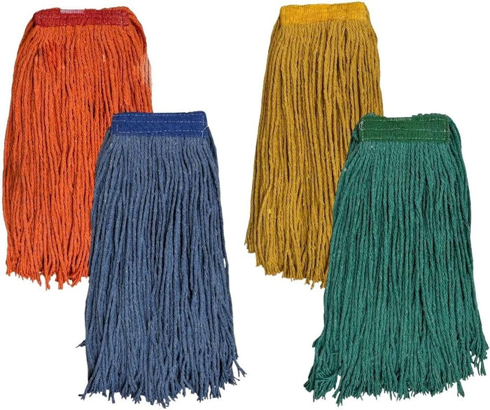 8 Pack Wet Mop Replacement, 4-Ply Synthetic Yarn 500 Grams Capacity Heavy Duty Cut End String Mop Head, 1-Inch-Wide Headband for Home, Industrial, and Commercial Use