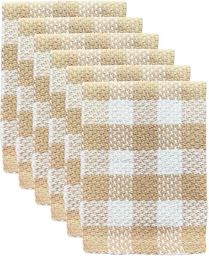 100% Cotton Buffalo Plaid Kitchen Towels, Dish Towels for Drying Dishes, Ultra Absorbent Quick Dry Hand Towels for Kitchen