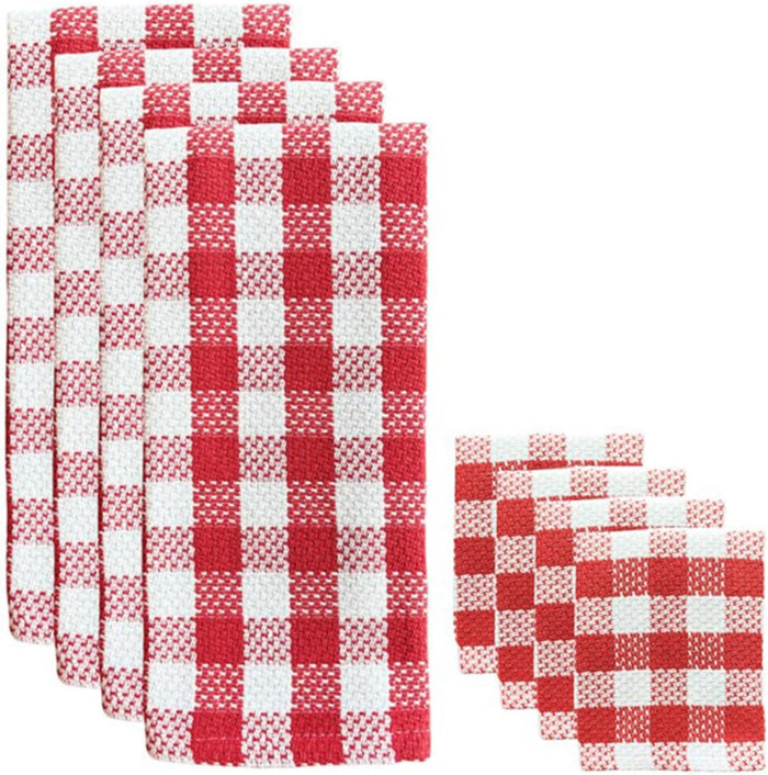 100% Cotton Buffalo Plaid Kitchen Towels, Dish Towels for Drying Dishes, Ultra Absorbent Quick Dry Hand Towels for Kitchen