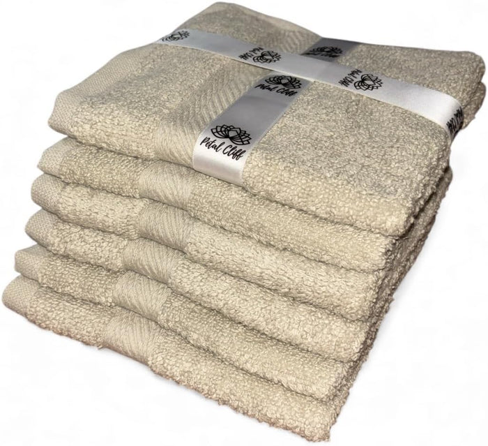 Super Soft 570 GSM Luxury Cotton Face Towel/Washcloths Set of 6, 100% Cotton Zero Twist Ring-Spun Heavyweight, Super Absorbent Wash Cloths – Designed for Exfoliation, Comfort, and Durability.