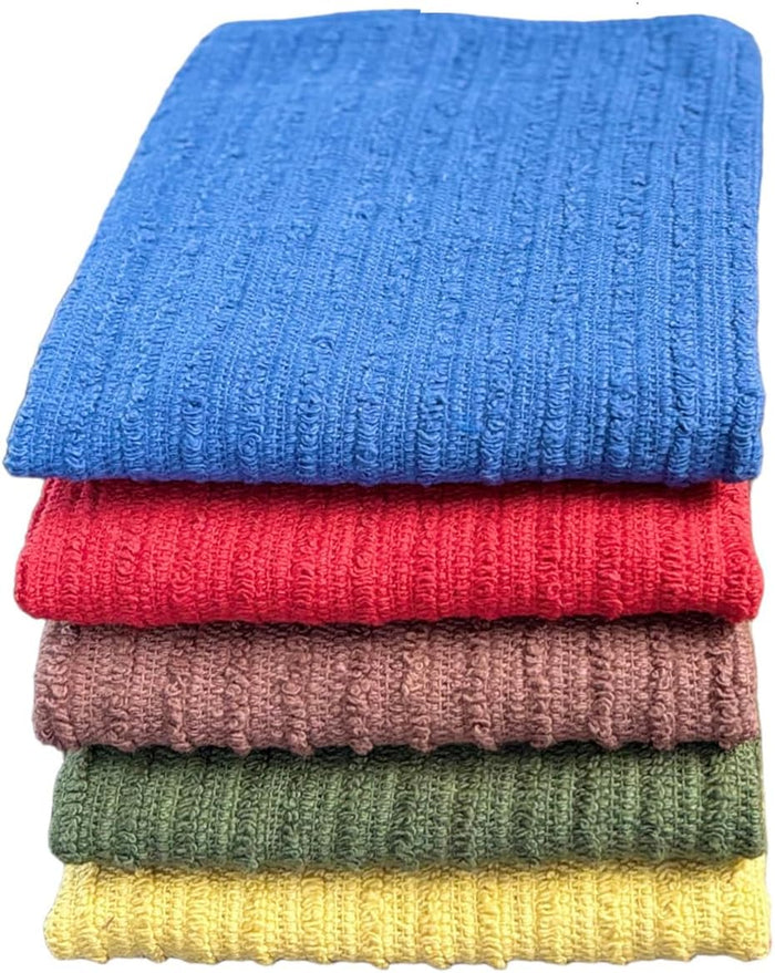 10 Pack, 100% Cotton Bar Mop Kitchen Cleaning Dish Cloth, Dish Towel, Super Absorbent, Machine Washable, Multi-Purpose for Home, Kitchen Size: 12x12 inch.