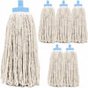 Wet Mop Replacement Head, Heavy Duty Cotton Blend, Screw-On Refills with Plastic Socket, Cut-End, for Home or Business,