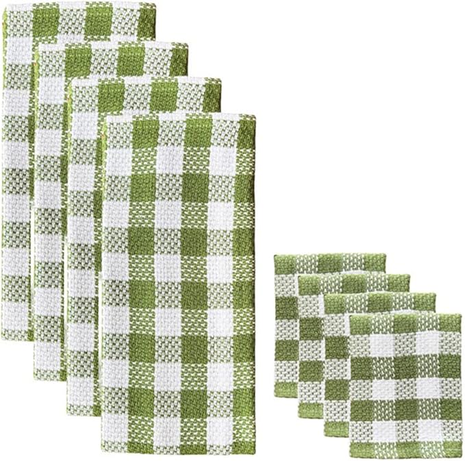 100% Cotton Buffalo Plaid Kitchen Towels, Dish Towels for Drying Dishes, Ultra Absorbent Quick Dry Hand Towels for Kitchen
