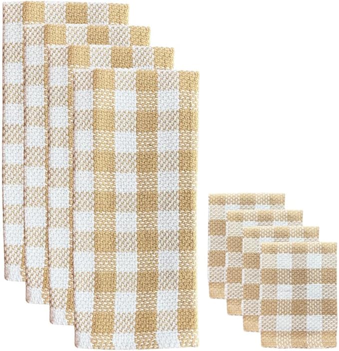 100% Cotton Buffalo Plaid Kitchen Towels, Dish Towels for Drying Dishes, Ultra Absorbent Quick Dry Hand Towels for Kitchen