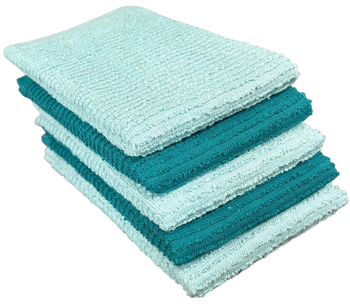 5 Pack, 100% Cotton Ribbed Terry Bar Mop for Kitchen, Highly Absorbent, Cleaning Kitchen Towels | Bar Towels | Machine Washable | 16 x 19 Inches.