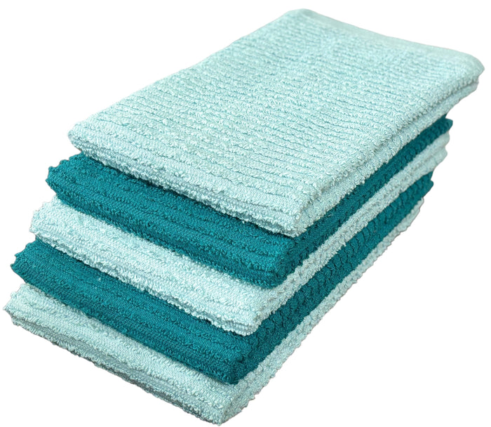 5 Pack, 100% Cotton Ribbed Terry Bar Mop for Kitchen, Highly Absorbent, Cleaning Kitchen Towels | Bar Towels | Machine Washable | 16 x 19 Inches.