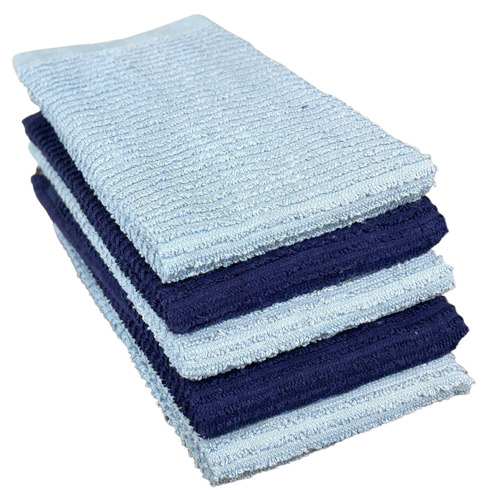 5 Pack, 100% Cotton Ribbed Terry Bar Mop for Kitchen, Highly Absorbent, Cleaning Kitchen Towels | Bar Towels | Machine Washable | 16 x 19 Inches.