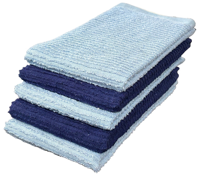 5 Pack, 100% Cotton Ribbed Terry Bar Mop for Kitchen, Highly Absorbent, Cleaning Kitchen Towels | Bar Towels | Machine Washable | 16 x 19 Inches.