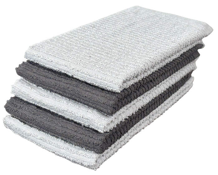 5 Pack, 100% Cotton Ribbed Terry Bar Mop for Kitchen, Highly Absorbent, Cleaning Kitchen Towels | Bar Towels | Machine Washable | 16 x 19 Inches.