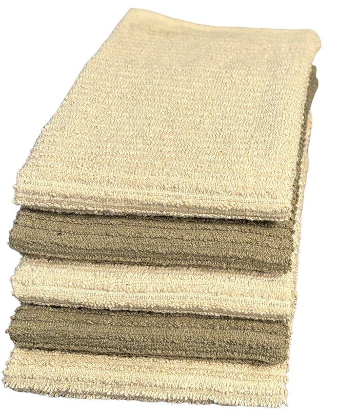 5 Pack, 100% Cotton Ribbed Terry Bar Mop for Kitchen, Highly Absorbent, Cleaning Kitchen Towels | Bar Towels | Machine Washable | 16 x 19 Inches.