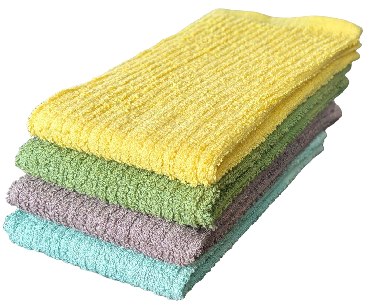 4 Pack, 100% Cotton Terry Bar Mop Kitchen Cleaning Towels, Restaurant, Rags, Ultra Absorbent, Machine Washable, Size: 16 x 19 Inches.