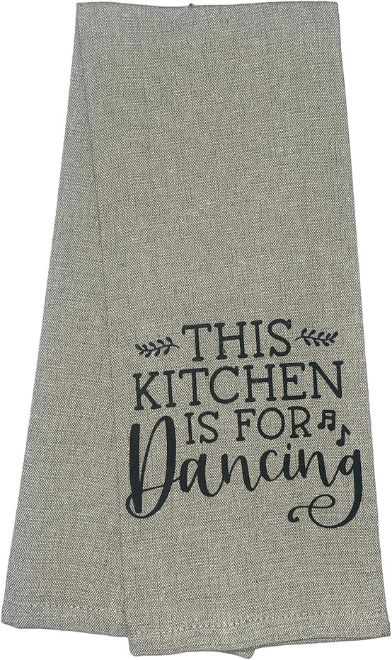 This Kitchen is for Dancing, Two-Piece 100% Cotton Flour Sack Kitchen Towels Size: 15 X 25 Inch.