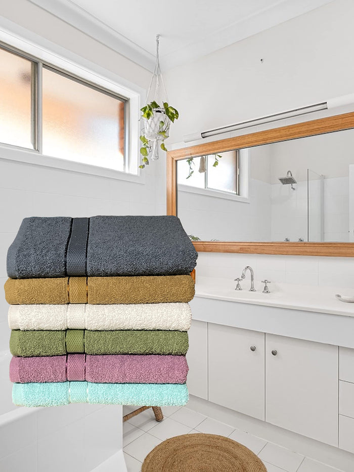 100% Cotton Large Bath towels Set of 6-27 x 54 inch - 482 GSM, Soft & Highly Absorbent - Ideal for Daily Use for Home, Hotel & Spa – Multi Colors.