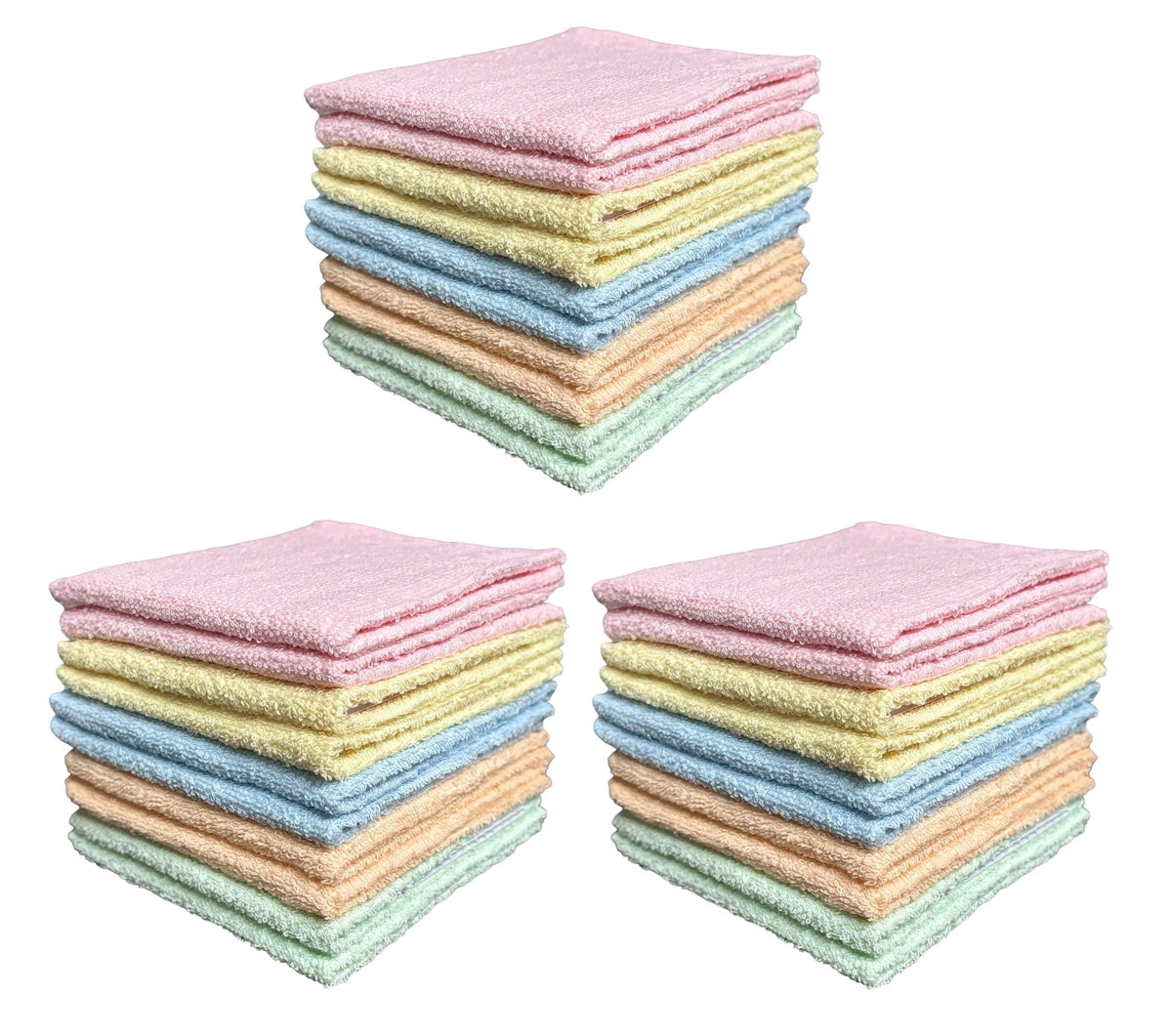 30 Pack, 100% Cotton Wash Cloth, Wash rags Pack, Extra Soft, Highly Absorbent, Machine Washable Size 12 X 12 inch, Assorted Colors - Color May Very. (Multi, 12 x 12 in)