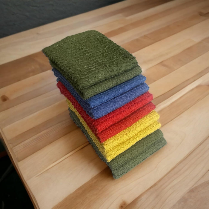 10 Pack, 100% Cotton Bar Mop Kitchen Cleaning Dish Cloth, Dish Towel, Super Absorbent, Machine Washable, Multi-Purpose for Home, Kitchen Size: 12x12 inch.