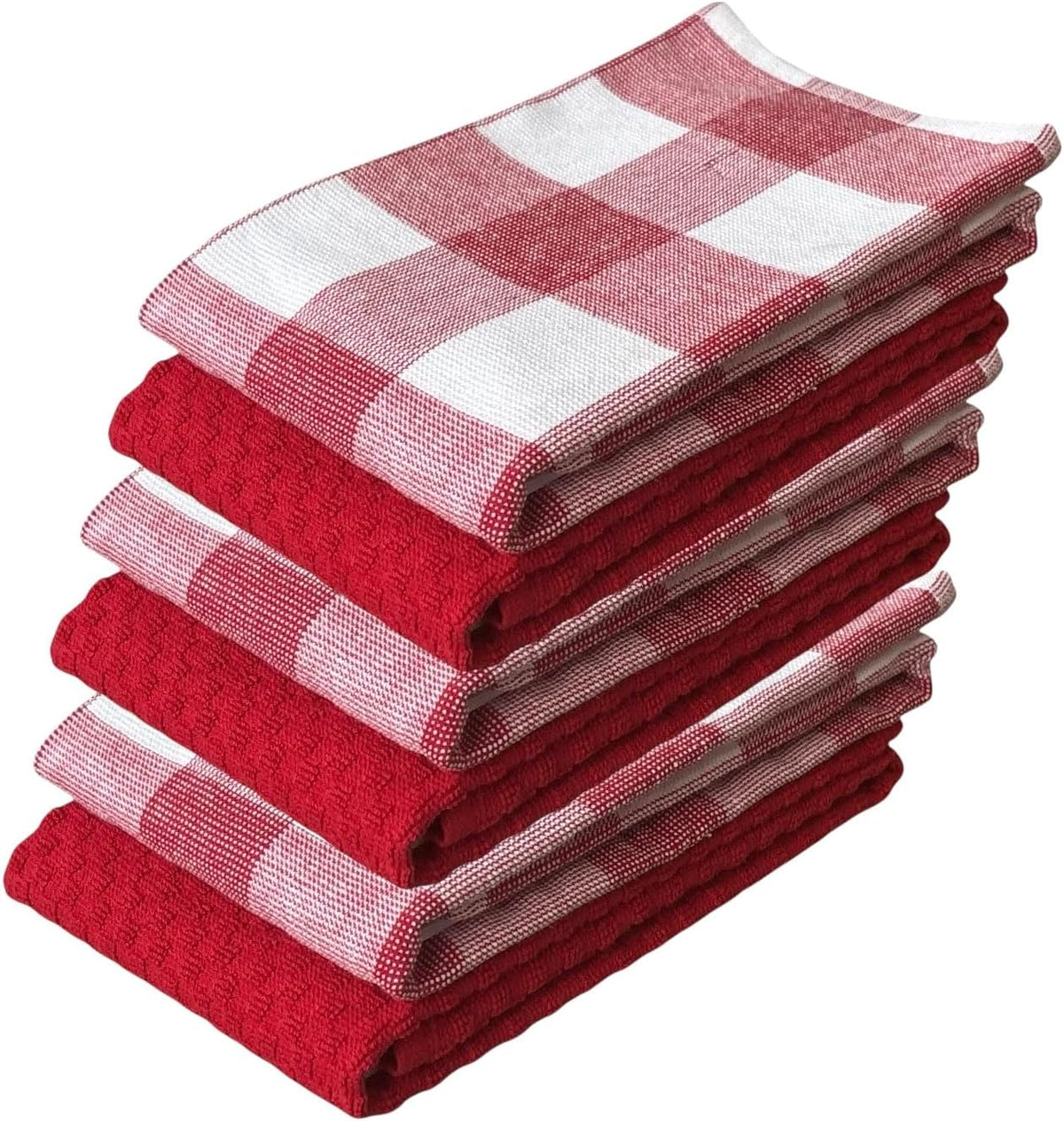 Farmhouse Kitchen towels/Hand Towels, 6 Pack Large 100% Ring-Spun Cotton with Hanging Loop, 430 GSM Soft & Ultra Absorbent, Machine Washable 16 x 28 inches.