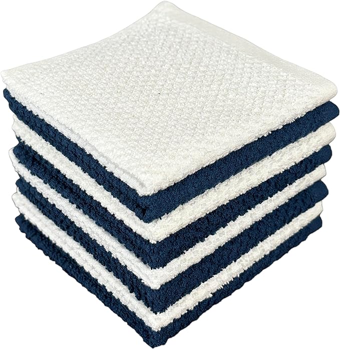 Washcloths Set of 8 - Popcorn Weave Wash Cloth Designed to Exfoliate Your Hands, Body or Face - Extra Absorbent 100% Ring Spun Cotton 12" X 12"