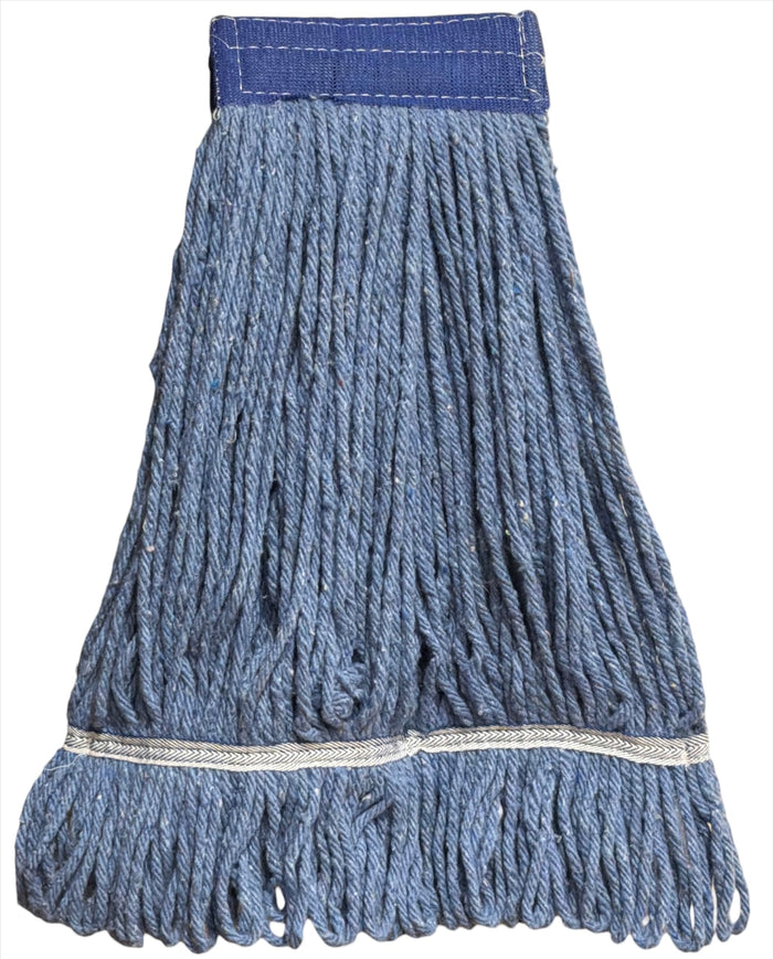 6 Pack, 450 Grams Wet Mop Replacement, 4-Ply Synthetic Yarn Heavy Duty Looped End String Mop Head, 5-Inch-Wide Headband for Home, Industrial, and Commercial Use. (Blue, 450 Grams) (Copy)