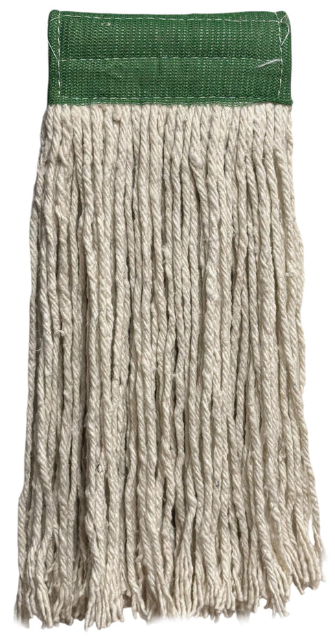 Wet Mop Heads Replacement: 6 Pack, Cotton Blended Natural Yarn, Heavy Duty Cut-end String Mop 5-inch Wide Headband for Home, Industrial, and Commercial Use.