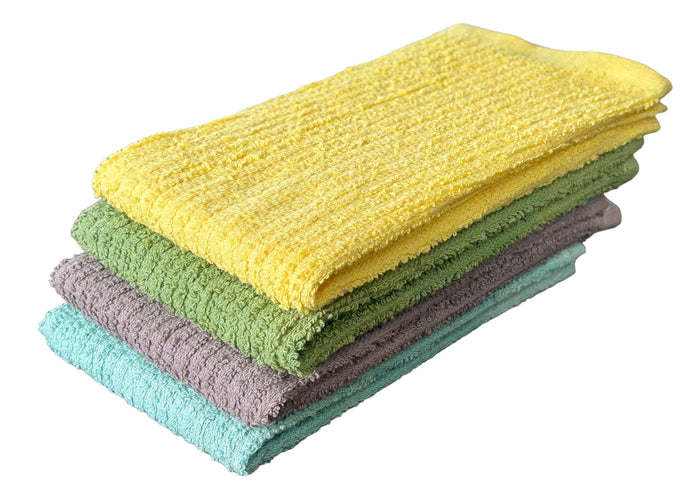 4 Pack, 100% Cotton Terry Bar Mop Kitchen Cleaning Towels, Restaurant, Rags, Ultra Absorbent, Machine Washable, Size: 16 x 19 Inches.