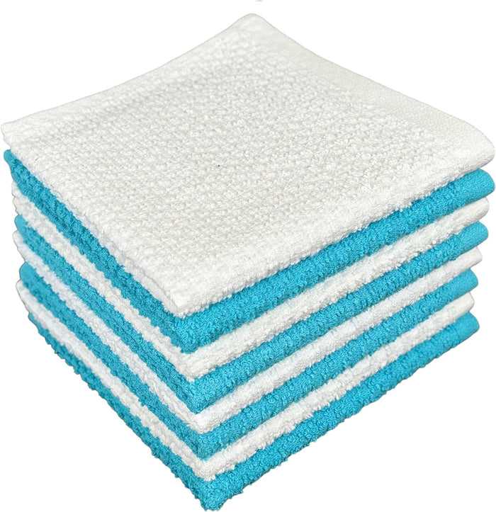 Washcloths Set of 8 - Popcorn Weave Wash Cloth Designed to Exfoliate Your Hands, Body or Face - Extra Absorbent 100% Ring Spun Cotton 12" X 12"