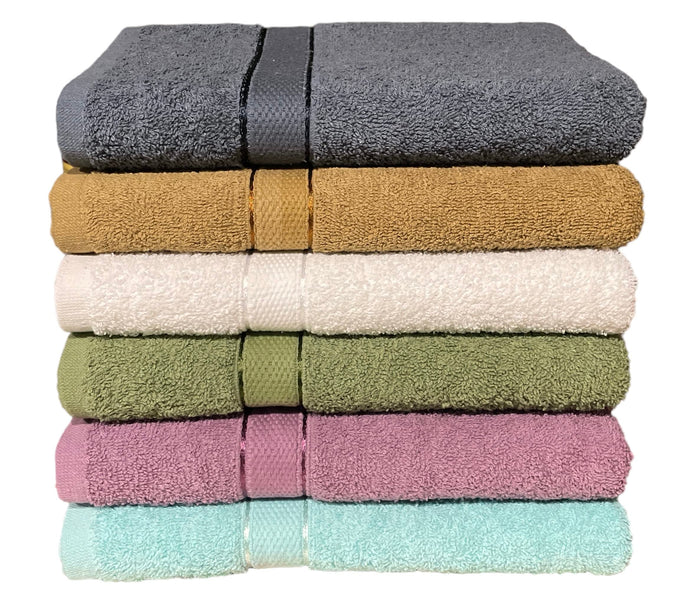 100% Cotton Large Bath towels Set of 6-27 x 54 inch - 482 GSM, Soft & Highly Absorbent - Ideal for Daily Use for Home, Hotel & Spa – Multi Colors.