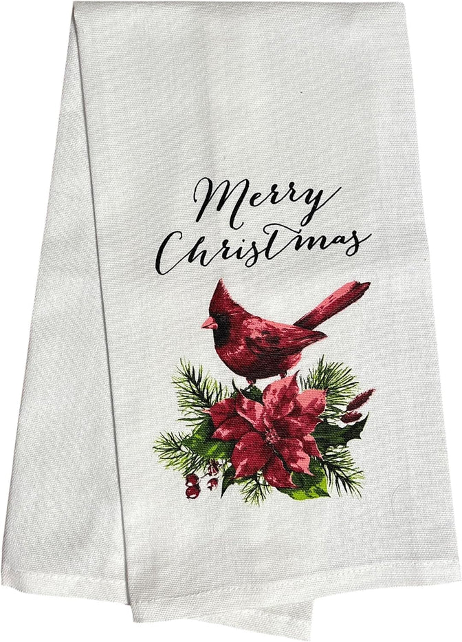 Christmas 6 Pcs Kitchen Towels - Hot Cocoa, Happy Holiday, Home for The Holidays, Let's Jingle, Merry Christmas, Happy Christmas. Size: 15” x 25".