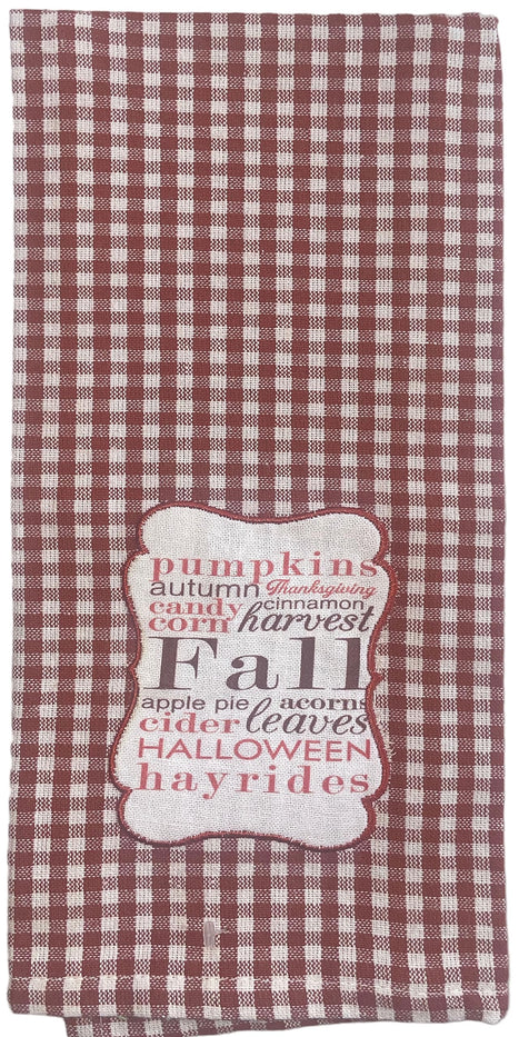 Set of 4, Halloween Kitchen Towels with Patch Work Pumpkin with Happy Thanksgiving, Farm Fresh Pumpkin Patch, Pumpkin Fall Harvest Kitchen Towels Size: 15” x 25".